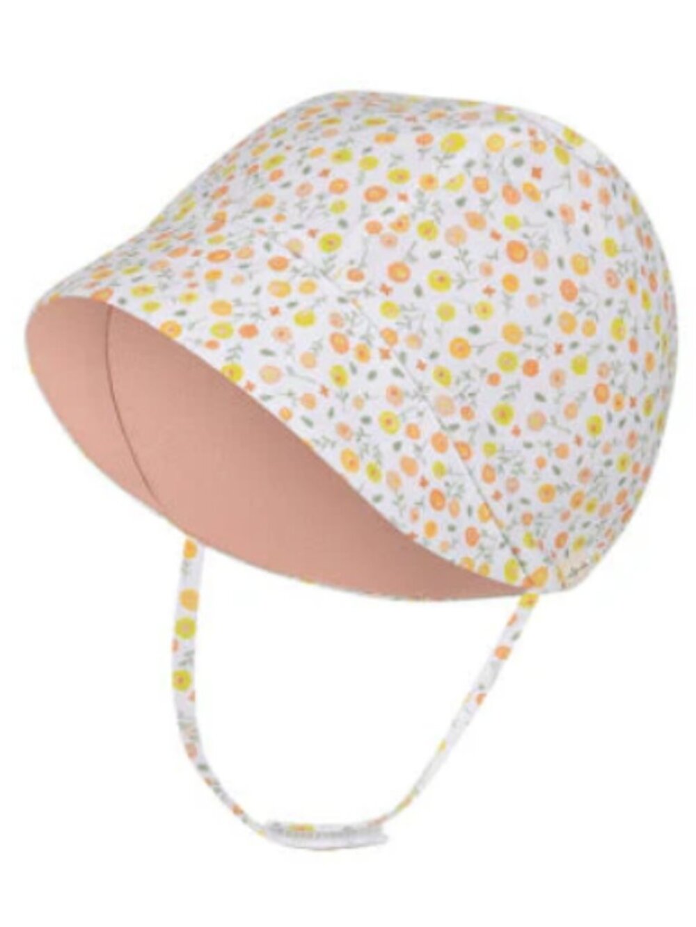 Millymook, Baby Bonnet, Leighton Off White, Kids Floral Bucket Hat - 12-24M